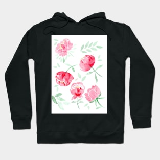 Watercolour Romantic Roses and peonies Hoodie